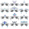 12 Sets Face Gems Mermaid Face Jewels Rhinestone Rave Face Gems Temporary Tattoos Crystal Face Jewels Stickers for Race Carnival Festival Party
