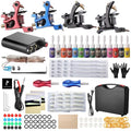 Purple Complete Tattoo Kit with 4 Machines, Power Supply, 14 Ink Colors & Accessories