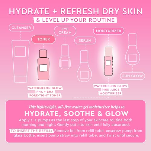 Watermelon Glow PHA+BHA Toner & Pink Juice Hydrating Face Moisturizer Set