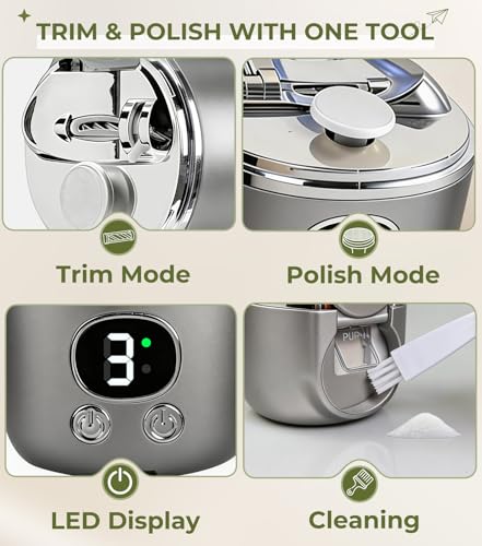 Electric Nail Clippers with Magnifying Glass & LED Light - D-Gray