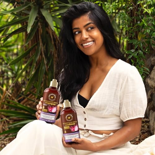 WOW Skin Science Red Onion & Black Seed Shampoo & Conditioner Duo 16.9 oz - Sulfate-Free Hair Care Set for Thinning & Color-Treated Hair