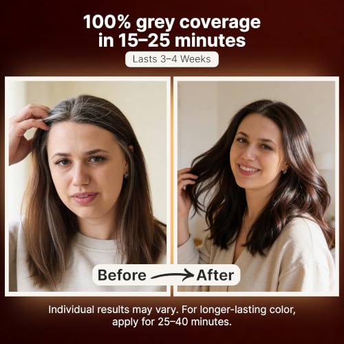 Herbishh Dark Brown Hair Dye Shampoo 500ml for Gray Coverage & Shine - Variation of THIS listing