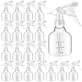 24 Pcs Empty Plastic Spray Bottles 8 oz, Clear Mini Spray Bottles with Measurement Adjustable Nozzle, Refillable Spray Bottle for Hair Plant Kitchen Bath