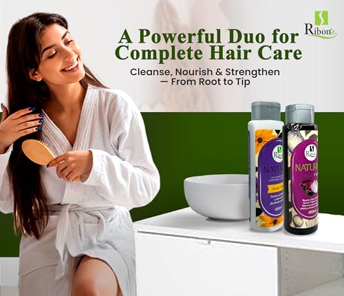 Natural Hair Growth Shampoo & Conditioner Set - Anti-Hair Loss Nourishing Formula with Onion Rosemary Aloe Vera 450ml Each