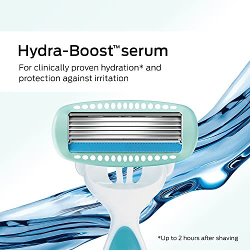 Disposable Razor for Women - Schick Hydro Silk Sensitive 5-Blade, Green & White, 9 Count