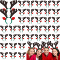 Christmas Reindeer Antlers Headband - Xmas Deer Horns with Ears, Red Brown, 13.39 x 11.81 Inches