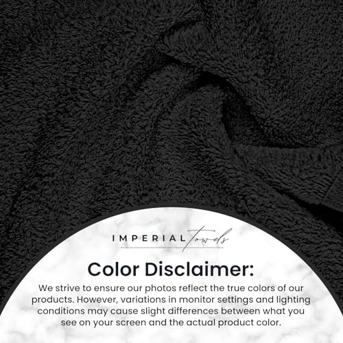 Imperial Towels 24 Pack Black Hand Towels 16x26 Inches, Soft & Highly Absorbent