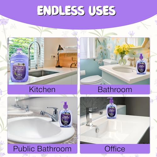 SIMPLE PLEASURES Premium Hand Soap Collection - French Lavender Scent, 7.9 oz Bottle with Jumbo 59 oz Refill - Goodhousekeeping Seal Approved - Multiple Scents Handsoap - Lavendar Hand Soap Refills