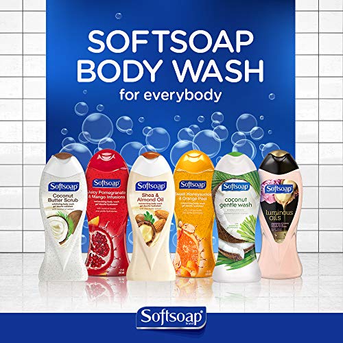 Softsoap Coconut Body Scrub & Body Wash Pack of 2 - 15 Fl Oz Each