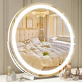 ROLOVE Makeup Mirror with Lights, 18 Inch Vanity Mirror with Lights, Lighted Makeup Mirror, Smart Touch Control Round Lighted Vanity Mirror, Tabletop £¦ Desk Mirror, Gifts for Women, Wife, Mom, Girls