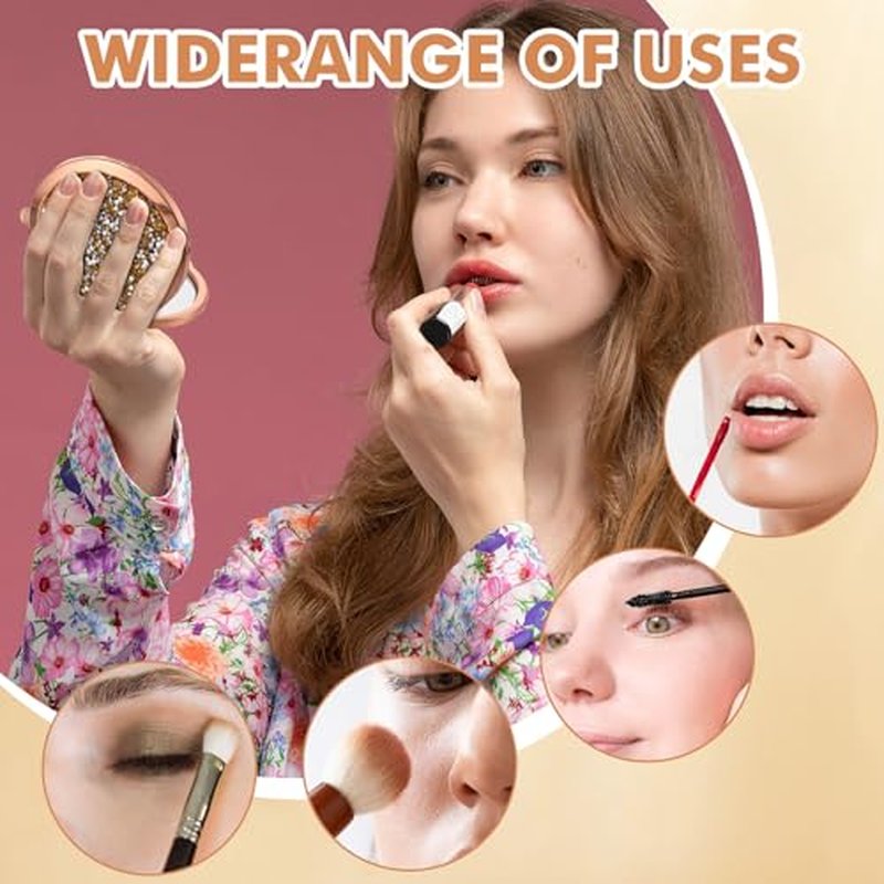 12 Pcs Small Compact Folding Pocket Makeup Mirror - Round Hand Held Mirror with 1X/2X Magnification for Women Girls Travel