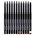 12pcs, 5 Colors, Nabi Retractable Waterproof Eye Liner, Roll It Up Eye Liner Pencil, Long Lasting Fade Resistant (Black, Dark Brown, Brown, Navy Blue, White)