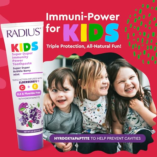Kids Immunity Boost Toothpaste Bubble Berry Mint Pack of 3 - 2.5 Oz