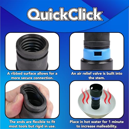 20 Ft. Commercial-Grade Vacuum Hose with Multi-Brand Dust Collection Adapter Set