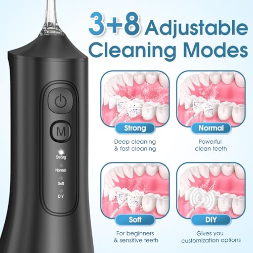 Rechargeable Water Flosser with 4 Modes & 6 Tips - Portable Oral Irrigator for Dental Care