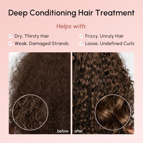 MAREE Hair Mask for Curly Hair - Deep Hydrating Conditioner 10 Fl Oz Beige