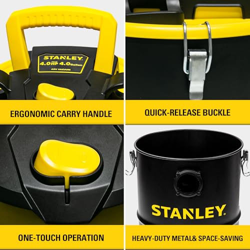 Stanley 4 Gallon 4 HP Ash Vacuum for Fireplaces & Pellet Stoves