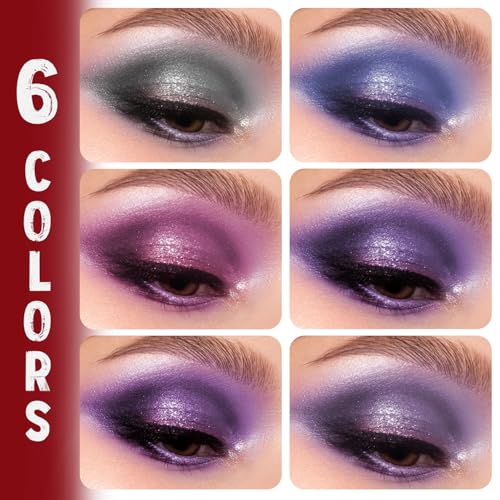 Profusion Cosmetics Milk Tea Eyeshadow Palette - 6 Highly Pigmented & Blendable Shades with Matte & Shimmer Finishes for Neutral & Smoky Looks, Travel-Friendly, Vegan & Cruelty-Free Makeup (Berry)