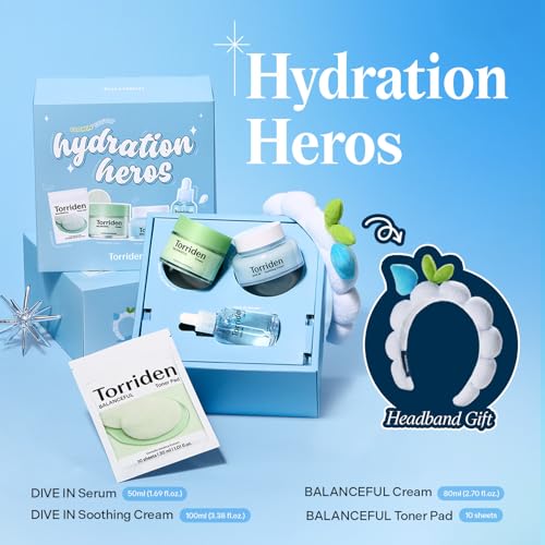 Korean Skincare Set with Hydrating Serum, Soothing Cream & Toner Pads