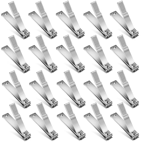 21-Pack Heavy Duty Toenail Clippers Bulk Set with Long Handles and Straight Blades