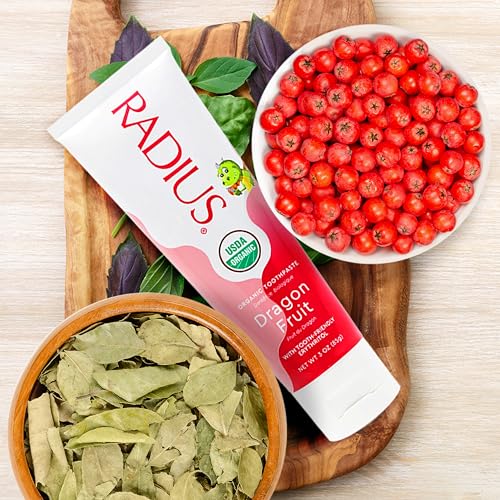 Kids Organic Toothpaste with Dragon Fruit - Pack of 2, 3oz - Non-Toxic & Fluoride-Free