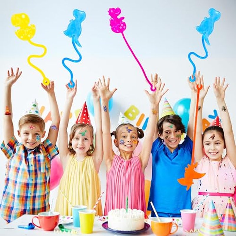 48PCS Dinosaur Party Favors - 24PCS Temporary Tattoos & 24PCS Stick Hands - Perfect Birthday Party Supplies, Goodie Bag Stuffers, Treasure Box Toys, Classroom Prizes, and Student Gifts