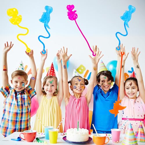 48PCS Dinosaur Party Favors - 24PCS Temporary Tattoos & 24PCS Stick Hands - Perfect Birthday Party Supplies, Goodie Bag Stuffers, Treasure Box Toys, Classroom Prizes, and Student Gifts
