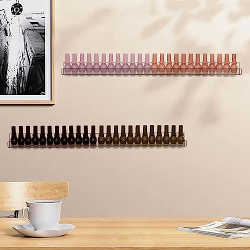 24-Inch Wall Mounted Nail Polish & Makeup Organizer Rack Set - 6 Pieces