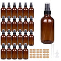 4oz Amber Glass Spray Bottles Set of 24 - Refillable Mist Sprayers for Essential Oils, Perfume, Body & Room Sprays - Variation of THIS listing