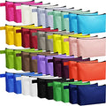 Canvas Makeup Bags Bulk 40 Pcs with Zipper, 9.8 x 5 x 2 Inches - Colorful & Reusable