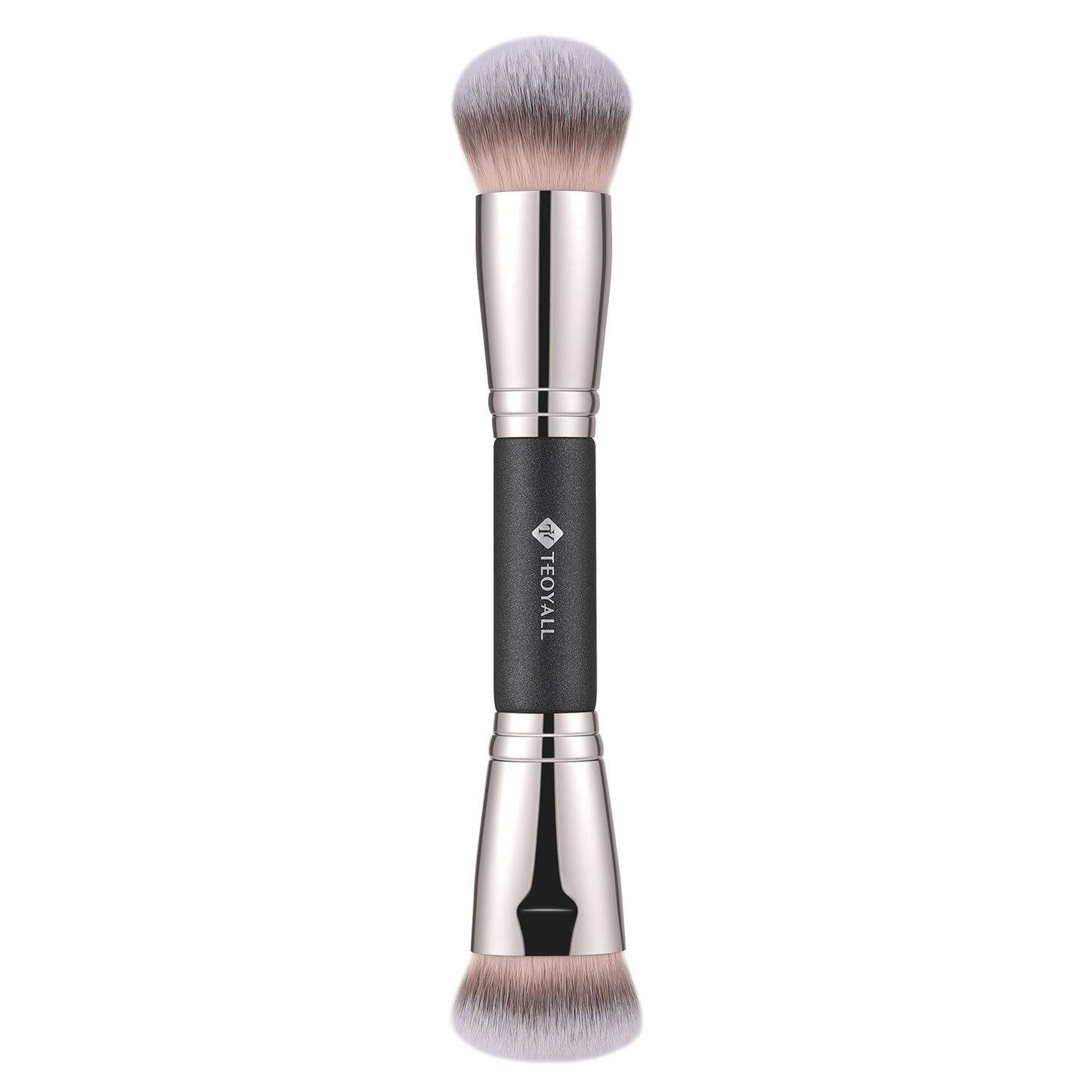 TEOYALL Dual-Ended Foundation Contour Brush, Dense Sculpting Defining and Domed Blending Synthetic Bristles for Liquid Cream Powder