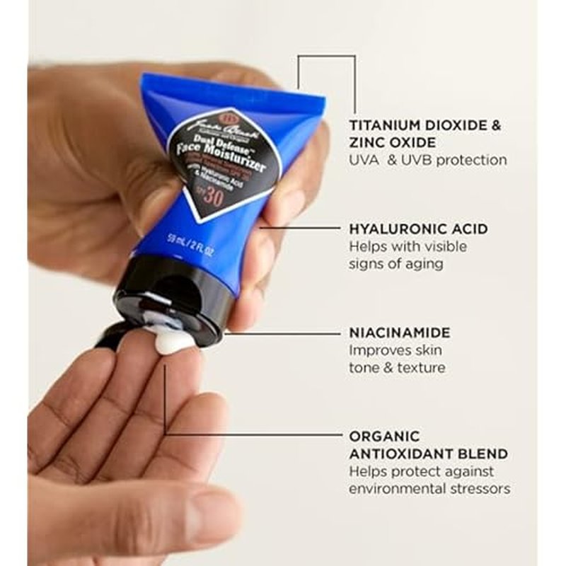 Jack Black Dual Defense¢â Face Moisturizer- 100% Mineral Sunscreen Broad-Spectrum SPF 30
