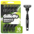 Gillette Mach3 Sensitive Razors for Men, Men¡¯s Disposable Razors, Pivoting Head for Close and Comfortable Shave, 10 Count