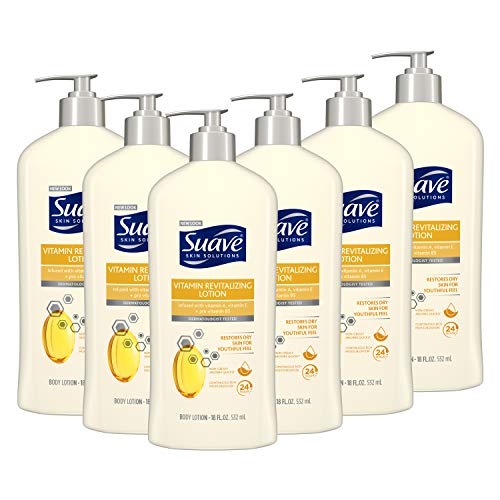 Suave Vitamin E Body Lotion - Extra Moisturizing for Dry Skin, 18 Fl Oz, Pack of 3
