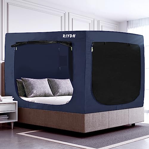 Blue Twin Bed Tent Canopy for Kids & Adults Indoor Blackout Sleep Tent