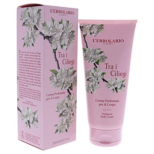 L'Erbolario Cherry Blossom Body Cream 6.7 Fl Oz Moisturizing Body Butter for Dry Skin