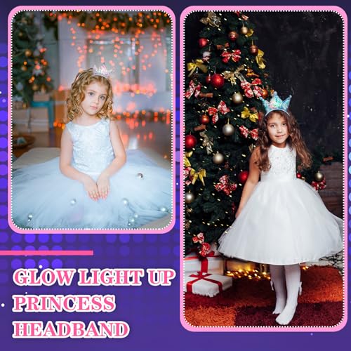 Kids LED Light Up Crown Headbands - Sequin Tiaras for Parties, Variation 24