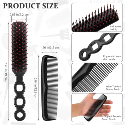 100 Pack Bulk Disposable Hair Brushes & Combs Set for Travel & Hygiene - Black