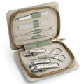 8-Piece Manicure Pedicure Set-Stainless Steel Nail Clippers Toenail Fingernail Cutters with Travel Case Complete Grooming Kit (Green)