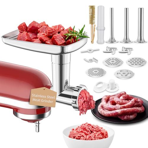 All Stainless Steel Meat Grinder Attachments for KitchenAid Mixers - Versatile & Durable