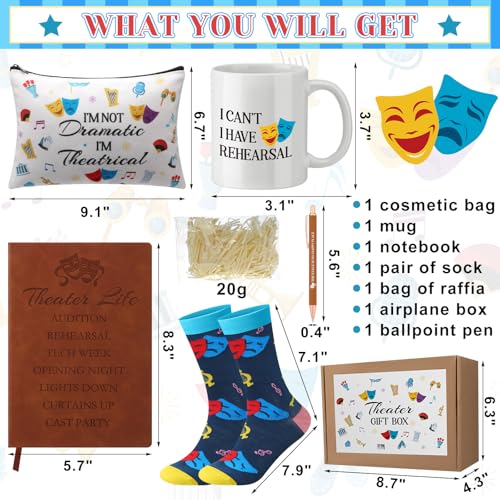 7 Pcs Theater Gifts for Women Girls Funny Musical Actor Broadway Gifts for Theater Lovers Drama Students Graduation Birthday Holiday