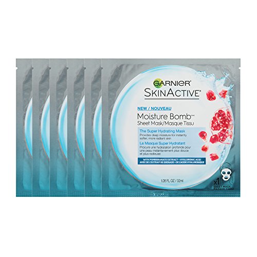 Garnier SkinActive Super Hydrating Sheet Mask Set - 6 Count, Hyaluronic Acid & Pomegranate