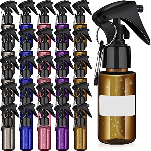 Roshtia 20 Pcs Small 2oz Travel Spray Bottles with Keychain & Color Options