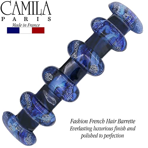 Dark Blue French Hair Barrette Clip for Thick & Curly Hair - Strong Hold