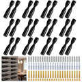 Wall-Mounted Wine Rack with 24 Aluminum Pegs - Black | Holds 12 Bottles