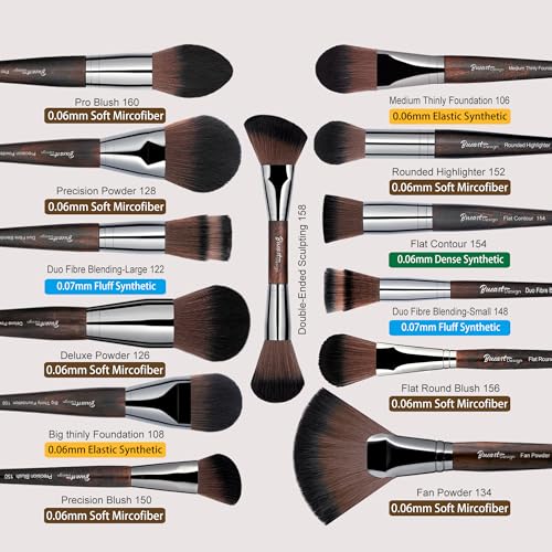 Bueart Design 38Pcs Professional Makeup Brushes Set With Extra Large Holder,Premium Soft Synthetic Brush For Foundation Blush Powder Contour Concealer Blending Bronzer Eyeshadow