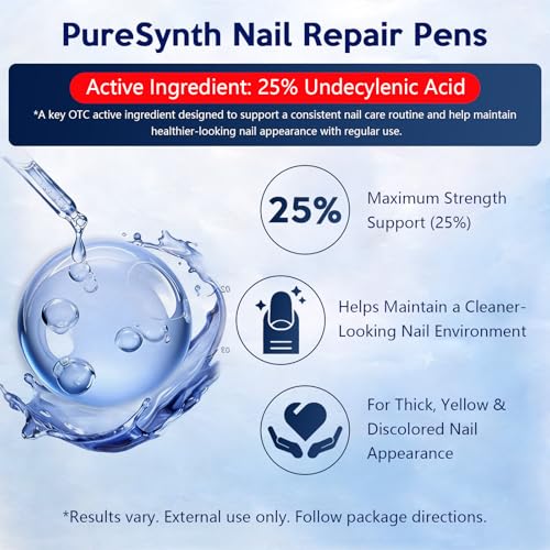 White Extra Strength Nail Repair Pen - 25% Undecylenic Acid, Aloe & Vitamin E, 8-Pack
