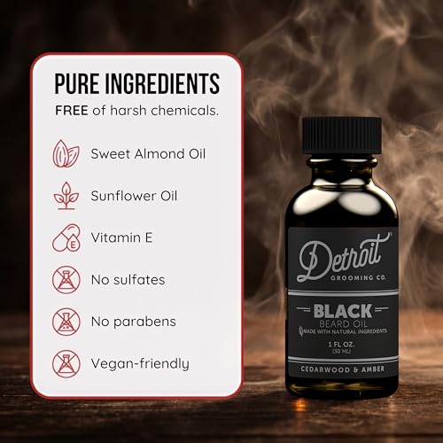 Black Beard Oil with Natural Oils - 1 oz - Hydrating & Strengthening - Handcrafted in Detroit Variation of THIS listing