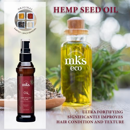 8 Fl Oz MKS eco Hair Styling Elixir with Moroccan Argan & Hemp Seed Oil - Nourishing & Frizz Control