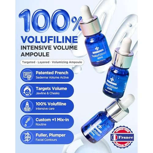 Volufiline¢â Booster Serum [3-Pack Best Value] (10ml x 3 = 30ml) ? Sederma France Cosmetic Active | Plump-Looking Care for Face Neck D?collet? Body | DIY Mix-In Oil-Essence
